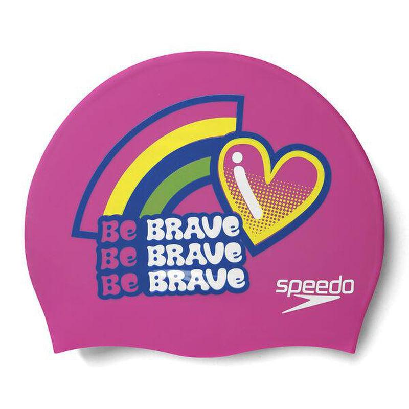 Speedo Junior Printed Silicone Cap | Be Brave-Swim Caps-Speedo-ONE SIZE-Be Brave-Ashlee Grace Activewear & Swimwear Online