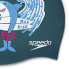 Speedo Junior Printed Silicone Cap | Shark Turquoise-Swim Caps-Speedo-ONE SIZE-Shark Turquoise-Ashlee Grace Activewear & Swimwear Online