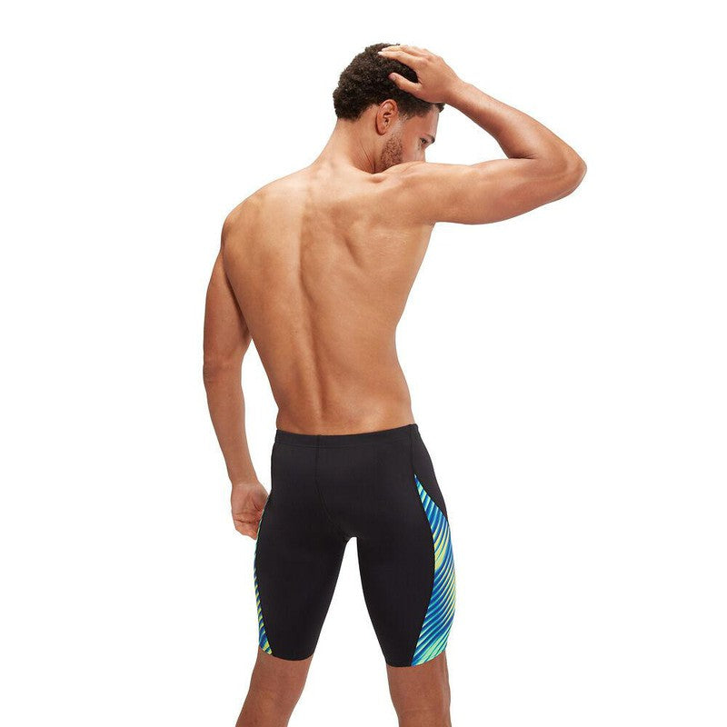 Speedo Mens Allover Digital V-Cut Jammer-Swimwear-Speedo-AU6 | GB26-Black/True Cobalt-Ashlee Grace Activewear & Swimwear Online