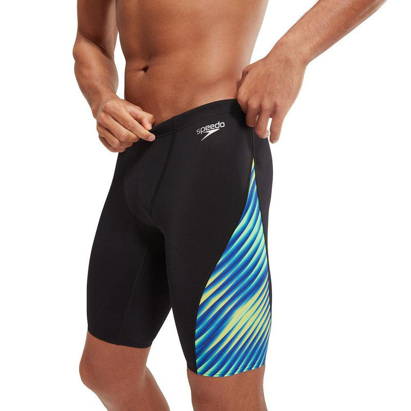 Speedo Mens Allover Digital V-Cut Jammer-Swimwear-Speedo-AU6 | GB26-Black/True Cobalt-Ashlee Grace Activewear & Swimwear Online