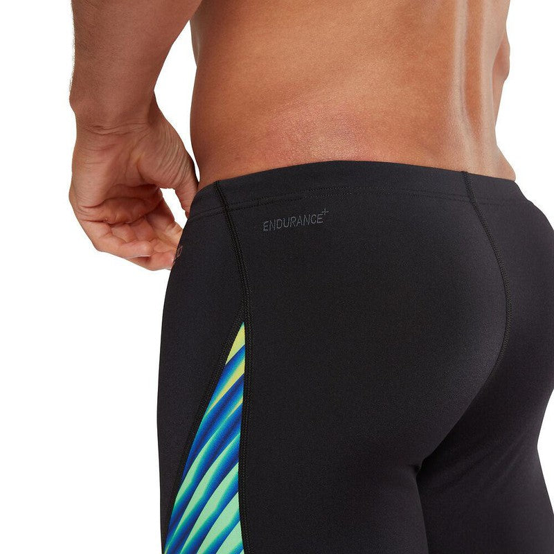 Speedo Mens Allover Digital V-Cut Jammer-Swimwear-Speedo-AU6 | GB26-Black/True Cobalt-Ashlee Grace Activewear & Swimwear Online