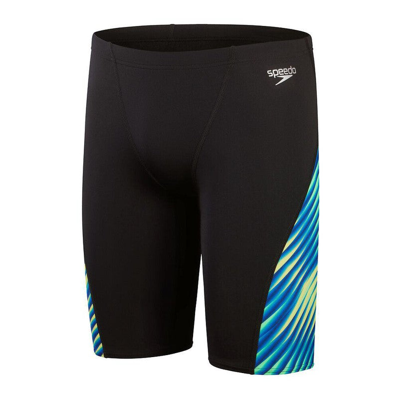 Speedo Mens Allover Digital V-Cut Jammer-Swimwear-Speedo-AU6 | GB26-Black/True Cobalt-Ashlee Grace Activewear & Swimwear Online