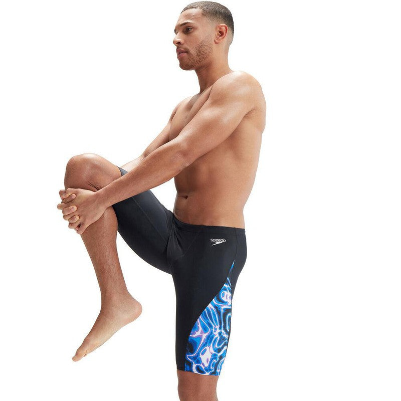 Speedo Mens Allover V-Cut Jammer-Swimwear-Speedo-AU6 | GB26-Black/True Cobalt/Cobalt Pop/Bondi Blue/Indigo Glow-8-00357715887-Ashlee Grace Activewear & Swimwear Online