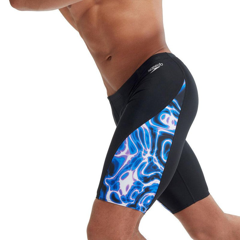 Speedo Mens Allover V-Cut Jammer-Swimwear-Speedo-AU6 | GB26-Black/True Cobalt/Cobalt Pop/Bondi Blue/Indigo Glow-8-00357715887-Ashlee Grace Activewear & Swimwear Online