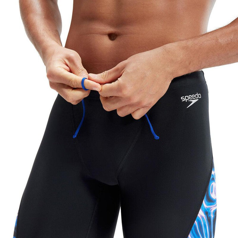 Speedo Mens Allover V-Cut Jammer-Swimwear-Speedo-AU6 | GB26-Black/True Cobalt/Cobalt Pop/Bondi Blue/Indigo Glow-8-00357715887-Ashlee Grace Activewear & Swimwear Online