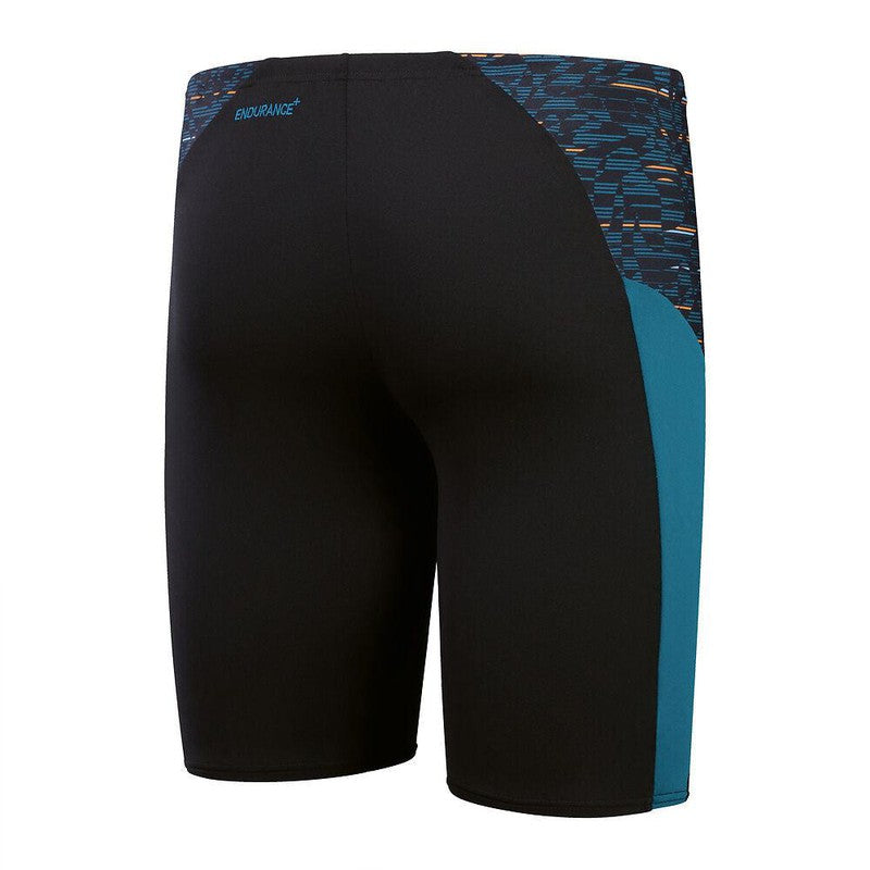 Speedo Mens Eco End+ Splice Jammer-Swimwear-Speedo-AU6 | GB26-Black/Dark Teal-Ashlee Grace Activewear & Swimwear Online