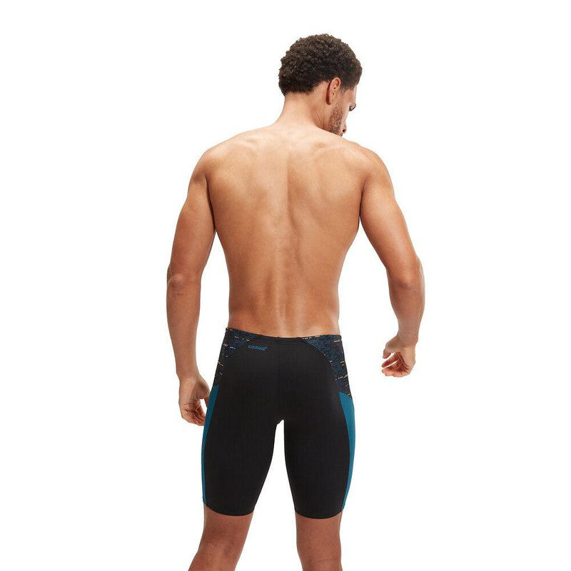 Speedo Mens Eco End+ Splice Jammer-Swimwear-Speedo-AU6 | GB26-Black/Dark Teal-Ashlee Grace Activewear & Swimwear Online