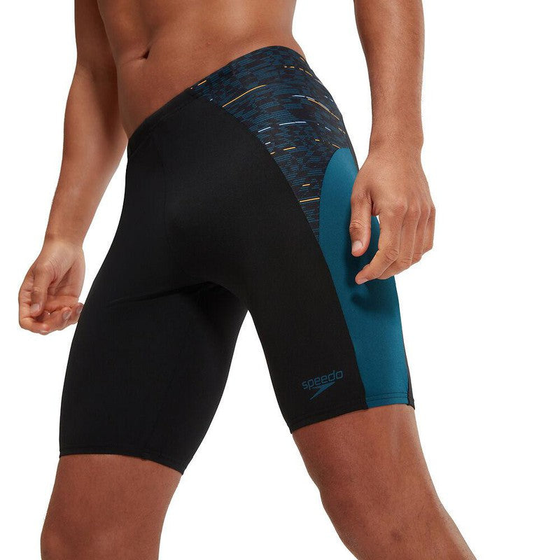 Speedo Mens Eco End+ Splice Jammer-Swimwear-Speedo-AU6 | GB26-Black/Dark Teal-Ashlee Grace Activewear & Swimwear Online