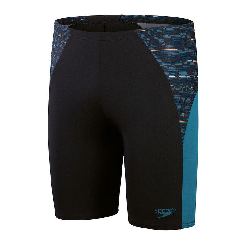 Speedo Mens Eco End+ Splice Jammer-Swimwear-Speedo-AU6 | GB26-Black/Dark Teal-Ashlee Grace Activewear & Swimwear Online