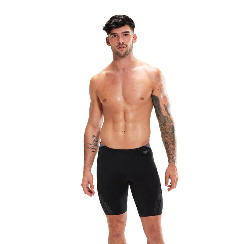 Speedo Mens Hyperboom Splice Jammer-Swimwear-Speedo-AU6| GB26-Black/Dove Grey-Ashlee Grace Activewear & Swimwear Online