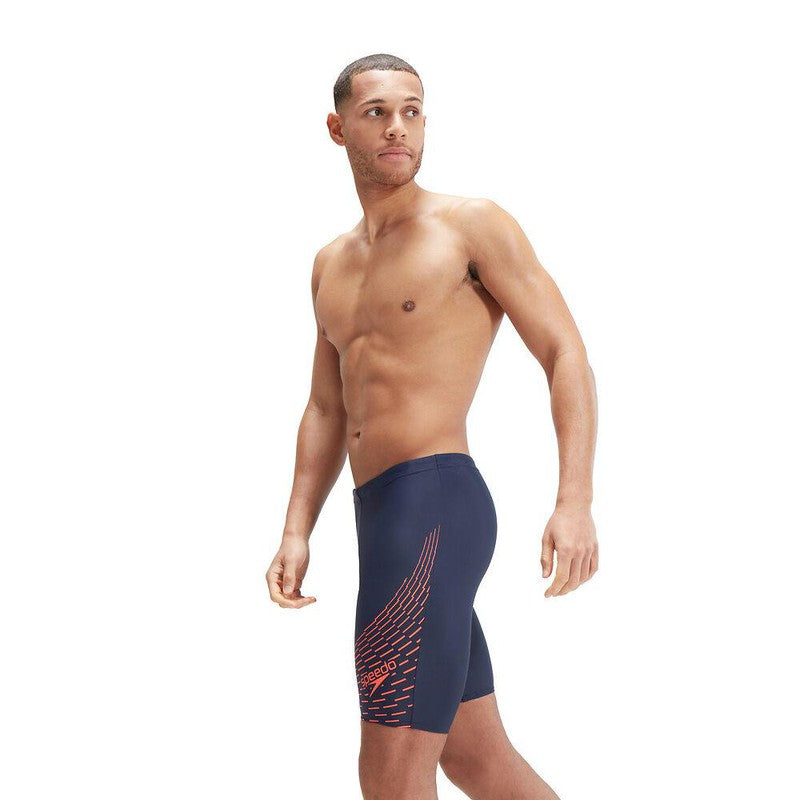 Speedo Mens Medley Logo Jammer-Swimwear-Speedo-AU6 | GB26-True Navy/ Volcanic Orange-8-1135515665-Ashlee Grace Activewear & Swimwear Online