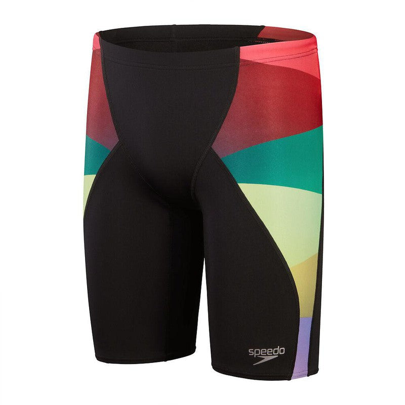 Speedo Mens Placement Digital V-Cut Jammer-Swimwear-Speedo-AU6 | GB26-Black/Sweet Purple/Harlequin Green/Watermelon-Ashlee Grace Activewear & Swimwear Online