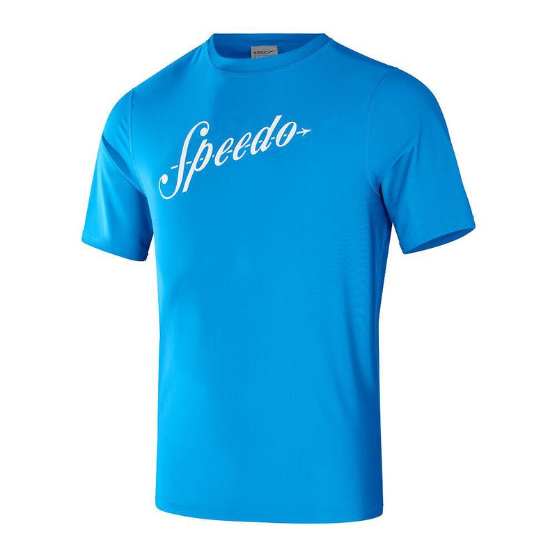 Speedo Mens Short Sleeve Tee-T-Shirt-Speedo-XS-Baja Blue-Ashlee Grace Activewear & Swimwear Online