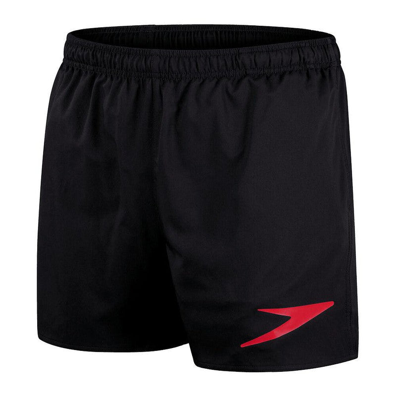 Speedo Mens Sport Logo 16" Watershort-Swimwear-Speedo-XS-Black/Fed Red-8-1144414433-Ashlee Grace Activewear & Swimwear Online