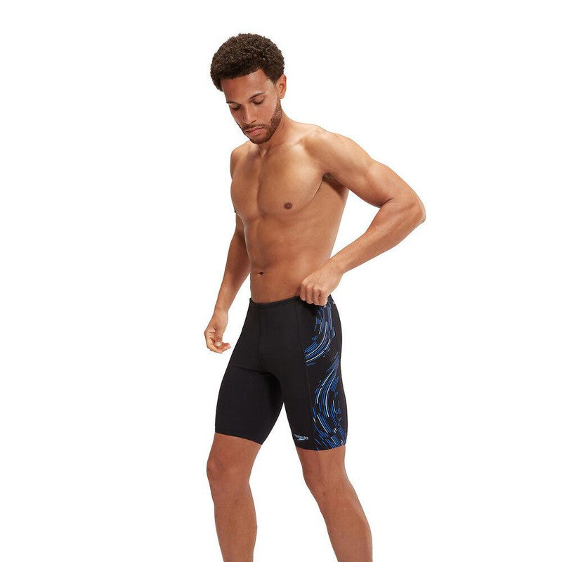 Speedo Mens Tech Panel Jammer-Swimwear-Speedo-AU6 | GB26-Black/Curious Blue/True Cobalt-8-00303416840-Ashlee Grace Activewear & Swimwear Online