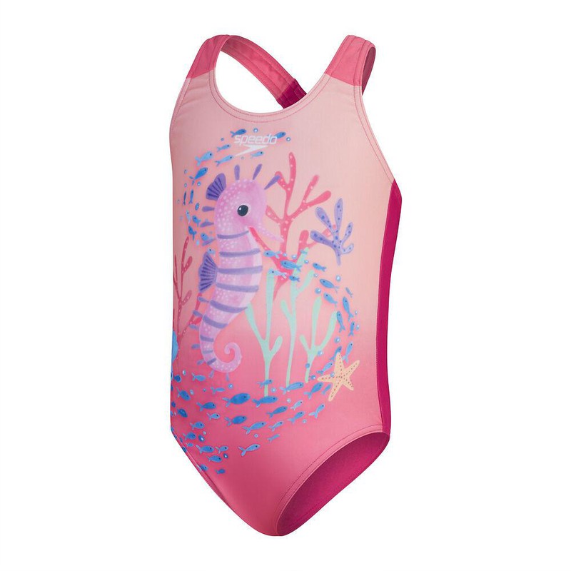 Speedo Toddler Girls Digital Printed Swimsuit-Swimwear-Speedo-2-Bloominous Pink/Cupid Coral-Ashlee Grace Activewear & Swimwear Online