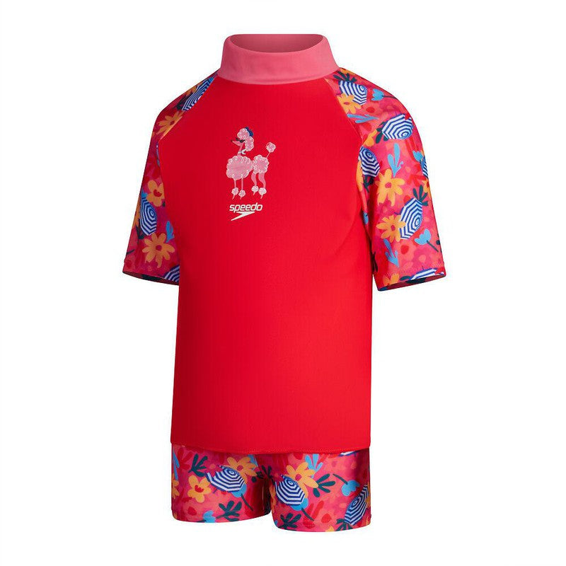 Speedo Toddler Girls Digital Short Sleeve Rash Top Set-Swimwear-Speedo-3-Bloominous Pink/Cupid Coral-Ashlee Grace Activewear & Swimwear Online