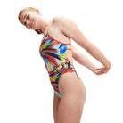 Speedo Womens Allover Digital Lattice Tie Back-Swimwear-Speedo-AU4 | GB28-Watermelon/True Navy/Bitter Lime/Bolt/True Cobalt-8-00406416609-Ashlee Grace Activewear & Swimwear Online