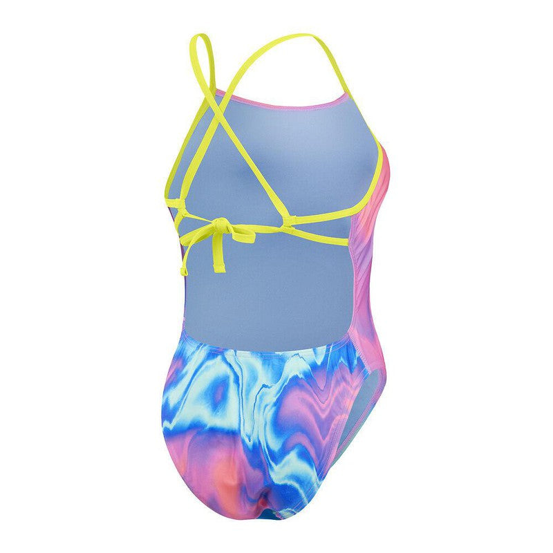 Speedo Womens Allover Digital Tie Back-Swimwear-Speedo-AU4 | GB28-Disco Peach/Sweet Purple/Tranquil Blue/Artic Glass-Ashlee Grace Activewear & Swimwear Online