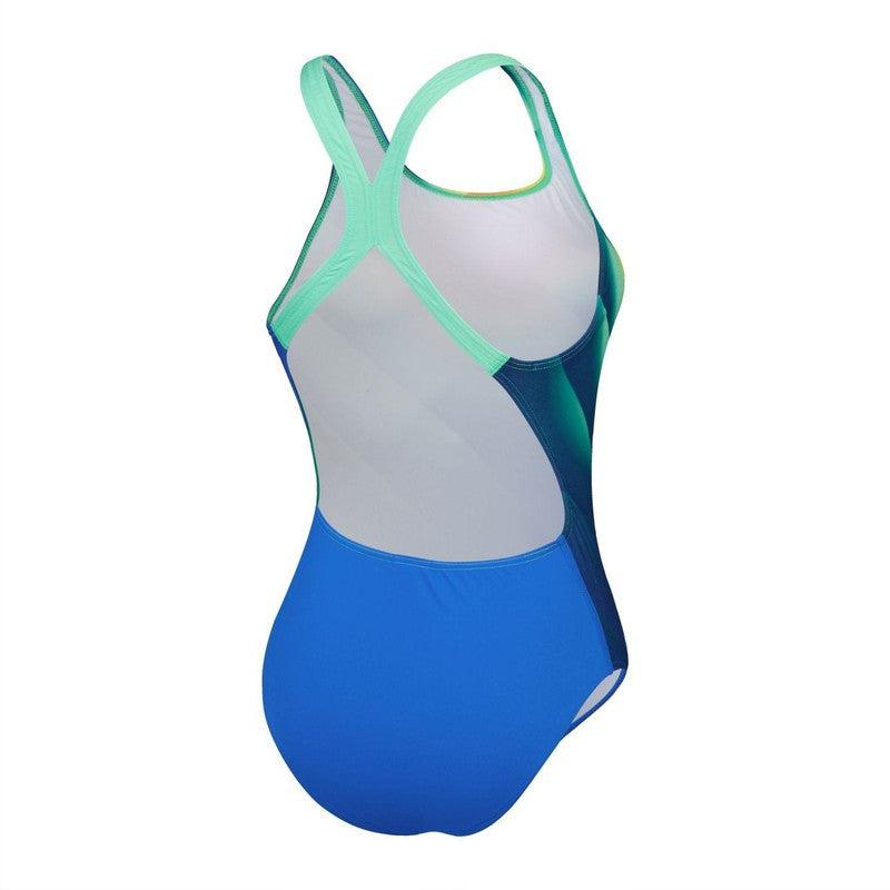 Speedo Womens Placement Digital Powerback-Swimwear-Speedo-AU4 | GB28-True Cobalt/Harlequin Green-8-00314816690-Ashlee Grace Activewear & Swimwear Online