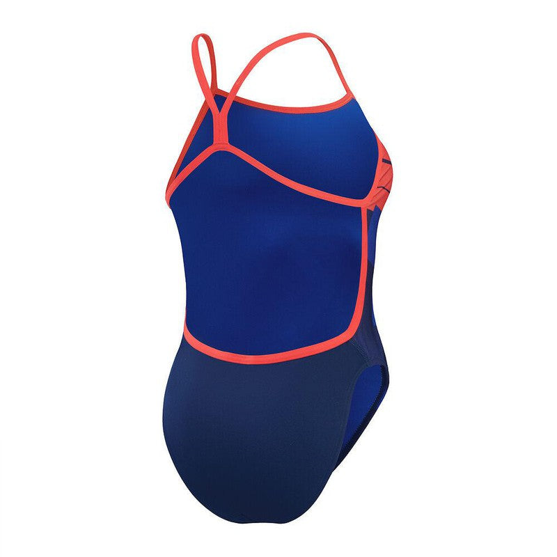 Speedo Womens Placement Digital V-Back-Swimwear-Speedo-AU8 | GB32-Cerulean Blue/True Cobalt/Watermelon/White-Ashlee Grace Activewear & Swimwear Online