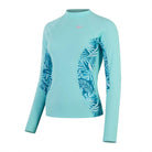 Speedo Womens Printed Long Sleeve Rash Top-Swimwear-Speedo-M-Peacock/Marine Blue-Ashlee Grace Activewear & Swimwear Online