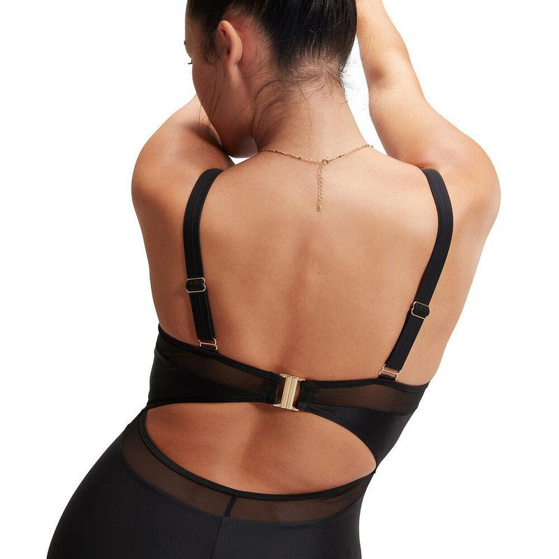 Speedo Womens Shaping Mesh Detail One Piece-Swimwear-Speedo-AU12 | GB36-Black-8/0037000001-Ashlee Grace Activewear & Swimwear Online