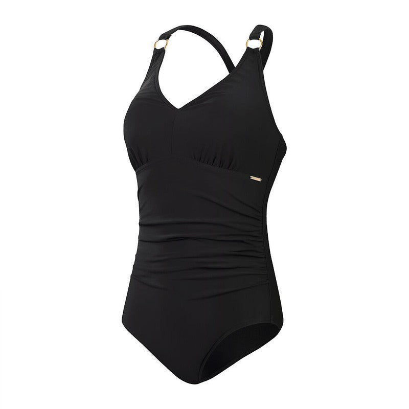 Speedo Womens Shaping V-Nieck One Piece-Swimwear-Speedo-AU12 | GB36-Black-8/0037040001-Ashlee Grace Activewear & Swimwear Online